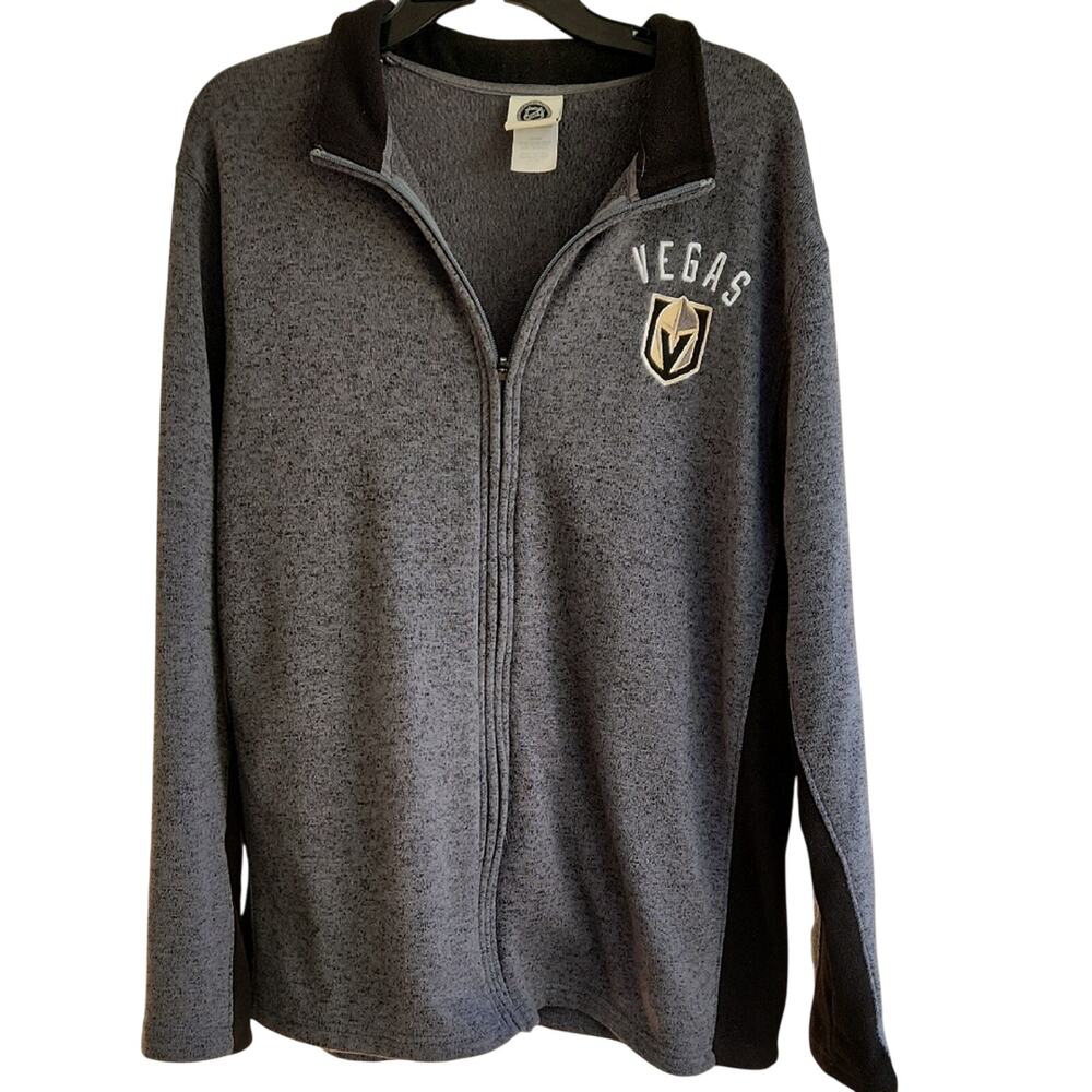 NHL Mens XL Gray Fleece Jacket with VGK embroidered Crest